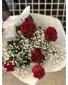 Bouquet de 5 Roses et Gypsophiles | Verttige
