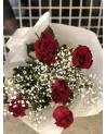 Bouquet de 7 Roses et Gypsophiles | Verttige