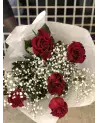 Bouquet de 7 Roses et Gypsophiles | Verttige