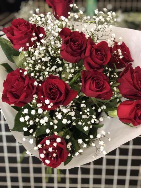 Bouquet de 11 Roses et Gypsophiles | Verttige