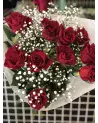 Bouquet de 11 Roses et Gypsophiles | Verttige