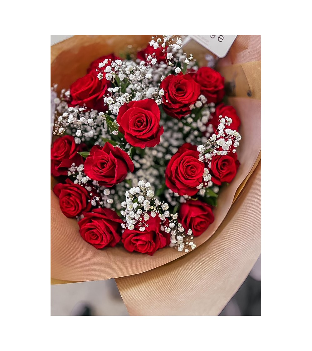 Bouquet de 18 rose rouge