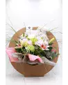 Bouquet Eva – Roses Blanches & Lys Roses | Verttige