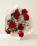Bouquet de 7 Roses et Gypsophiles | Verttige