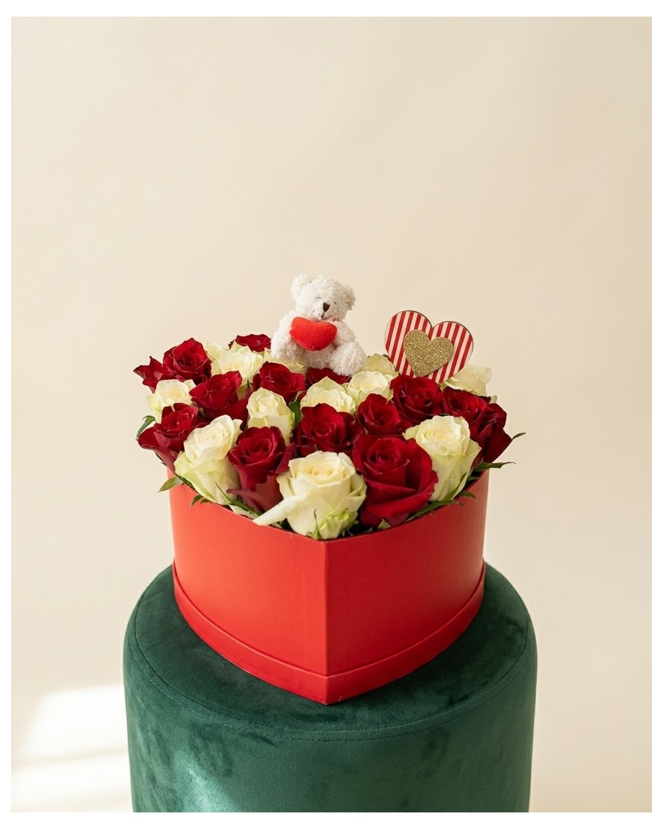 Love Box – Coffret Cœur de 20 Roses | Verttige