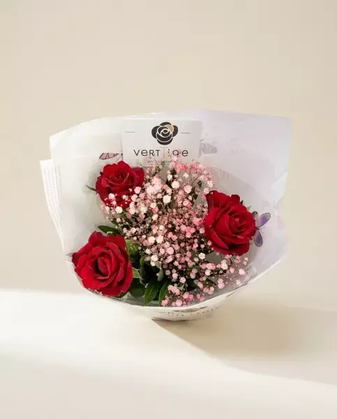 Joli Bouquet de 3 Roses | Verttige Fleuriste