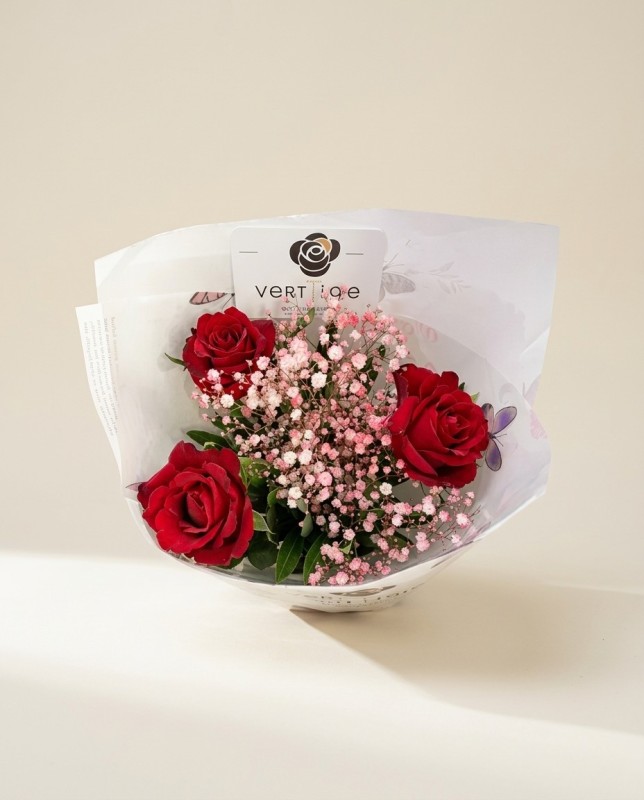 Joli Bouquet de 3 Roses | Verttige Fleuriste
