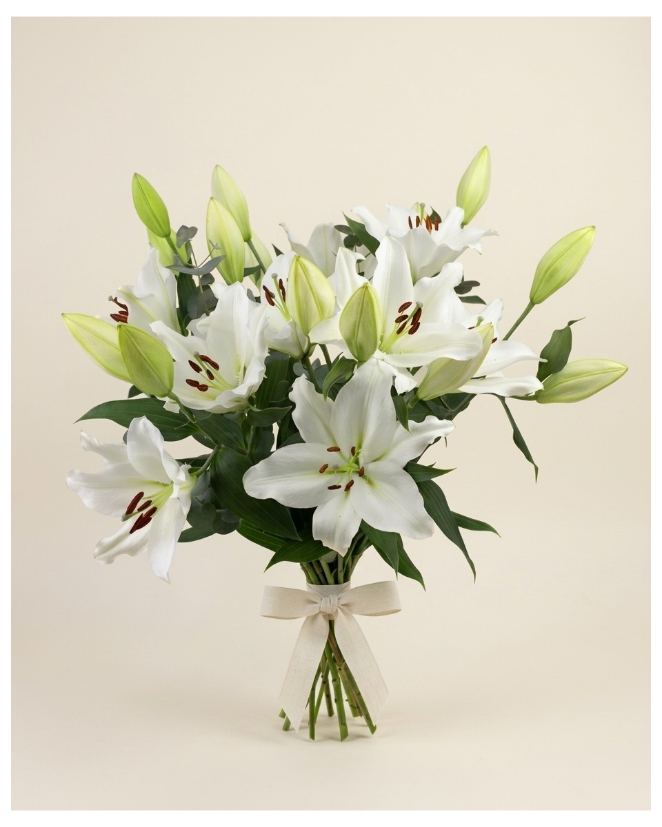 Lili White – Bouquet de 5 Lys Blancs | Verttige