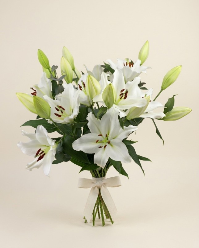 Lili White – Bouquet de 5 Lys Blancs | Verttige
