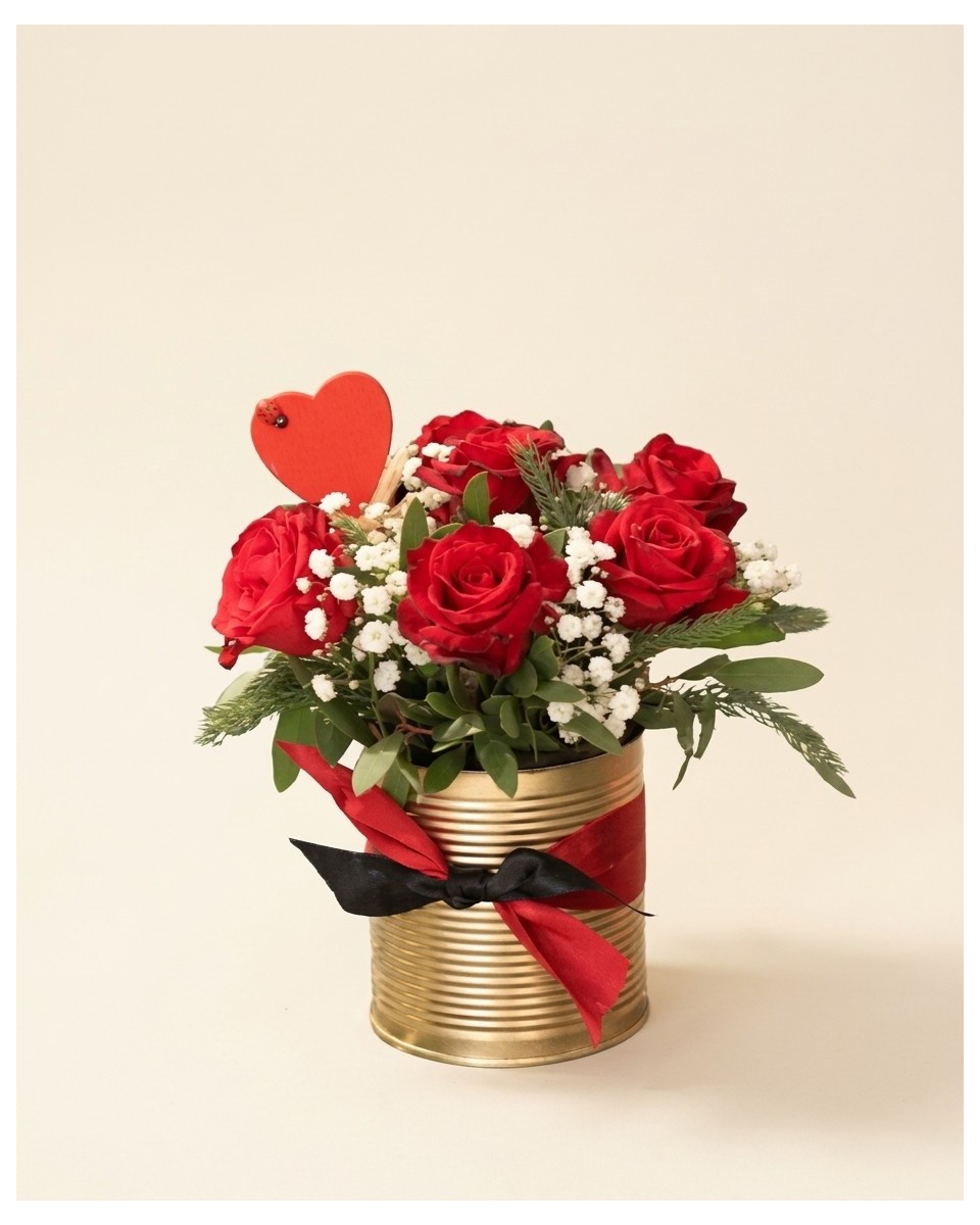 La Charmante – 6 Roses dans Coffret Doré | Verttige