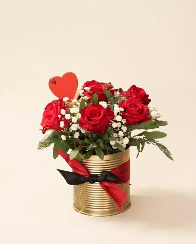 La Charmante – 6 Roses dans Coffret Doré | Verttige